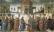 PERUGINO, Pietro Christ giving the Keys to St Peter Sweden oil painting artist